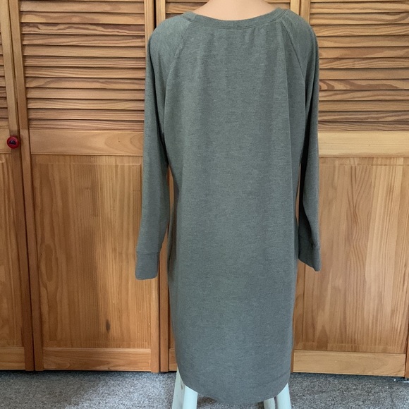 Mind over Matter gray shirt dress XL long sleeves cozy coverup beach pool - Picture 4 of 8